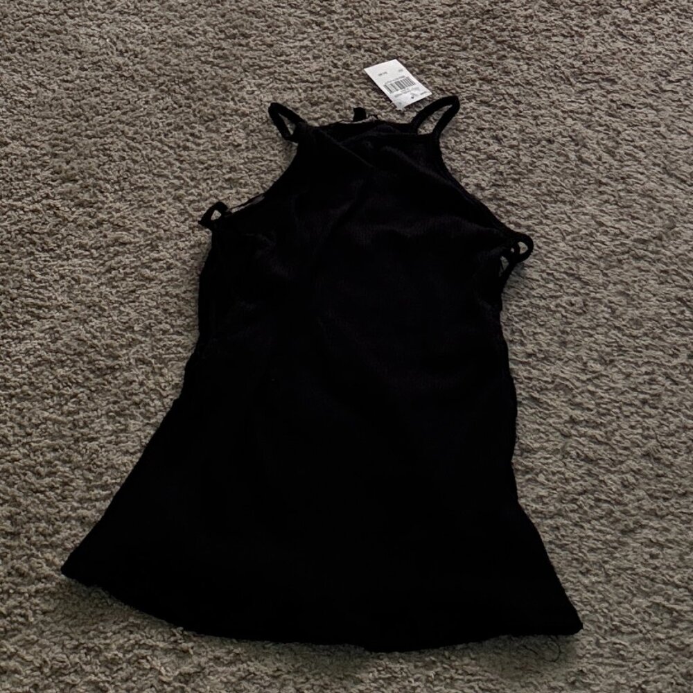 Black Cut-Out Cage Top